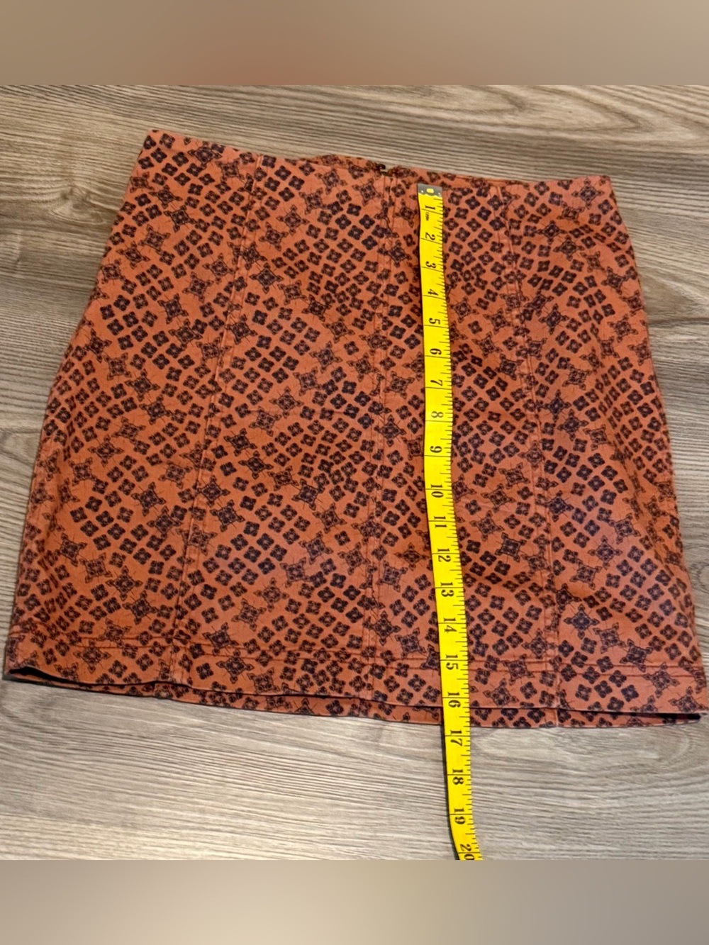 Free People Mini Skirt A line in Rust & Navy Women’s size 8 Boho - Picture 3 of 6